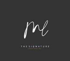 ML Initial letter handwriting and  signature logo. A concept handwriting initial logo with template element. vector