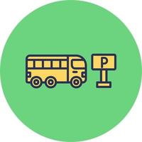 Bus Parking Vector Icon