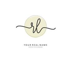 RL Initial letter handwriting and  signature logo. A concept handwriting initial logo with template element. vector