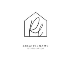 RL Initial letter handwriting and  signature logo. A concept handwriting initial logo with template element. vector