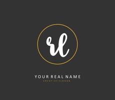 RL Initial letter handwriting and  signature logo. A concept handwriting initial logo with template element. vector