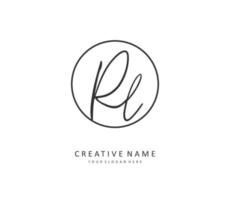 RL Initial letter handwriting and  signature logo. A concept handwriting initial logo with template element. vector