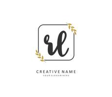 RL Initial letter handwriting and  signature logo. A concept handwriting initial logo with template element. vector