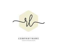 RL Initial letter handwriting and  signature logo. A concept handwriting initial logo with template element. vector