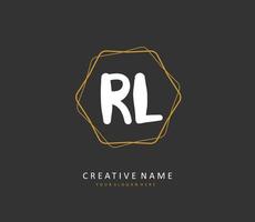 RL Initial letter handwriting and  signature logo. A concept handwriting initial logo with template element. vector