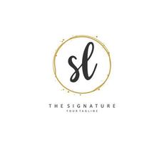 SL Initial letter handwriting and  signature logo. A concept handwriting initial logo with template element. vector