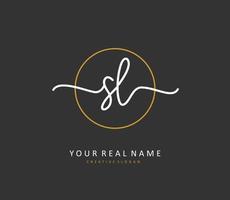 SL Initial letter handwriting and  signature logo. A concept handwriting initial logo with template element. vector