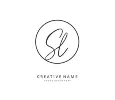 SL Initial letter handwriting and  signature logo. A concept handwriting initial logo with template element. vector