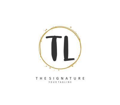 TL Initial letter handwriting and  signature logo. A concept handwriting initial logo with template element. vector