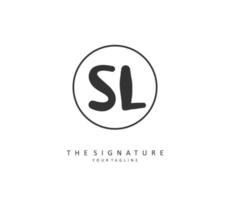 SL Initial letter handwriting and  signature logo. A concept handwriting initial logo with template element. vector