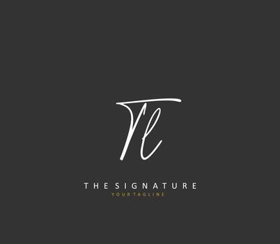 TL Initial letter handwriting and  signature logo. A concept handwriting initial logo with template element. vector