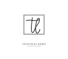 TL Initial letter handwriting and  signature logo. A concept handwriting initial logo with template element. vector