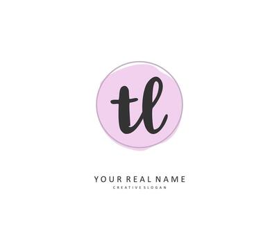 TL Initial letter handwriting and  signature logo. A concept handwriting initial logo with template element. vector