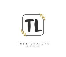 TL Initial letter handwriting and  signature logo. A concept handwriting initial logo with template element. vector