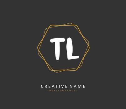 TL Initial letter handwriting and  signature logo. A concept handwriting initial logo with template element. vector