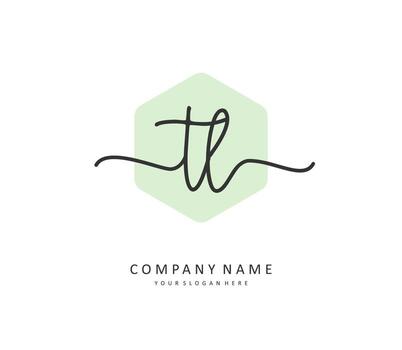 TL Initial letter handwriting and  signature logo. A concept handwriting initial logo with template element. vector
