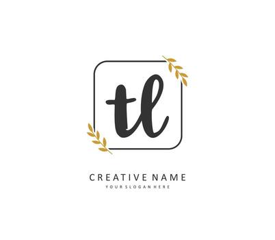 TL Initial letter handwriting and  signature logo. A concept handwriting initial logo with template element. vector