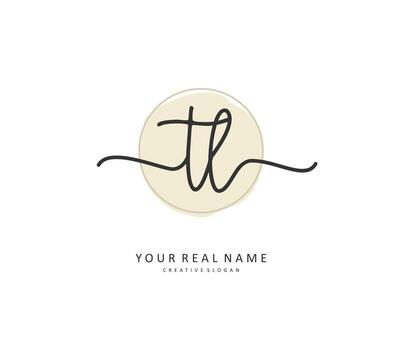 TL Initial letter handwriting and  signature logo. A concept handwriting initial logo with template element. vector