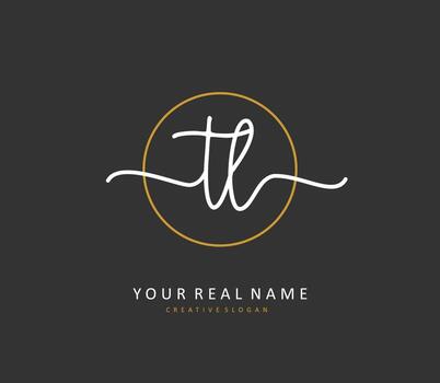 TL Initial letter handwriting and  signature logo. A concept handwriting initial logo with template element. vector