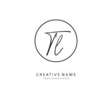 TL Initial letter handwriting and  signature logo. A concept handwriting initial logo with template element. vector