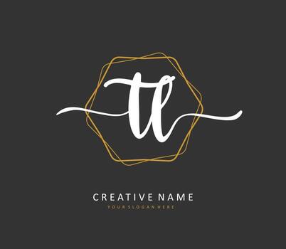 TL Initial letter handwriting and  signature logo. A concept handwriting initial logo with template element. vector