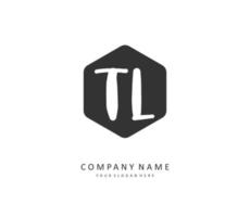 TL Initial letter handwriting and  signature logo. A concept handwriting initial logo with template element. vector