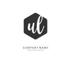 UL Initial letter handwriting and  signature logo. A concept handwriting initial logo with template element. vector