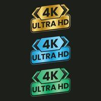 different 4k ultra hd button video resolution icon vector