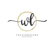 WL Initial letter handwriting and  signature logo. A concept handwriting initial logo with template element. vector