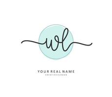 WL Initial letter handwriting and  signature logo. A concept handwriting initial logo with template element. vector