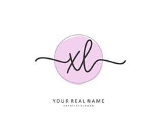 XL Initial letter handwriting and  signature logo. A concept handwriting initial logo with template element. vector