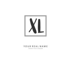 XL Initial letter handwriting and  signature logo. A concept handwriting initial logo with template element. vector