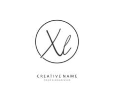 XL Initial letter handwriting and  signature logo. A concept handwriting initial logo with template element. vector