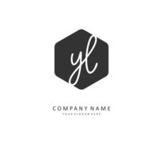 YL Initial letter handwriting and  signature logo. A concept handwriting initial logo with template element. vector