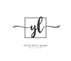 YL Initial letter handwriting and  signature logo. A concept handwriting initial logo with template element. vector
