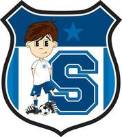 s es para fútbol jugador - alfabeto aprendizaje educativo Deportes ilustración vector