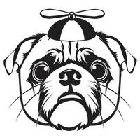 Cute Pug Dog With Bamboo Copter Vector Image