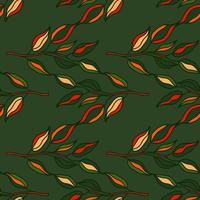 Seamless pattern branches with leaves. Organic background. vector