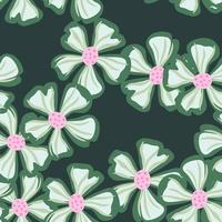 Chamomile flower endless background. Abstract floral seamless pattern in simple style. vector