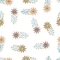 Cute little chamomile floral ornament wallpaper. Aster flower seamless pattern. vector