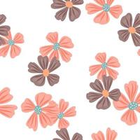 Chamomile flower seamless pattern in simple style. Abstract floral endless background. vector