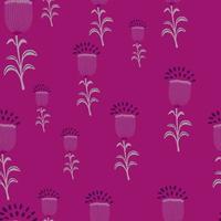 Seamless spring pattern with stylize flowers. Elegant botanical background. Abstract floral wallpaper. vector