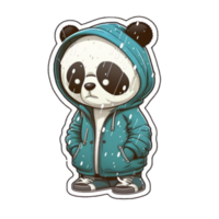solitario panda en un azul capucha png