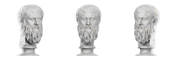 Immerse yourself in the timeless beauty of Plato's statue in stunning 3D render png