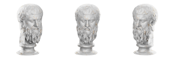 Immerse yourself in the timeless beauty of Plato's statue in stunning 3D render png