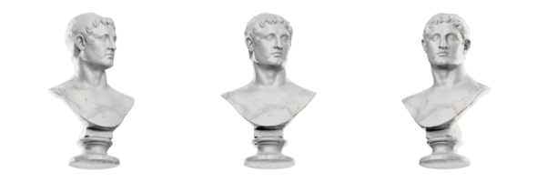 Ptolemy II Philadelphus statue in exquisite 3D render png