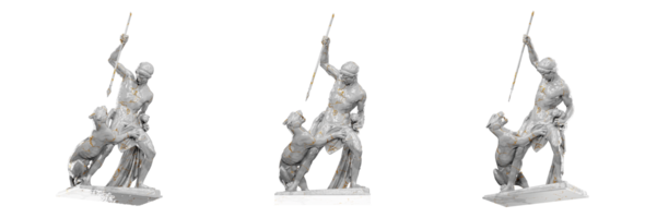 3d Renderização do a pantera caçador escultura de ja jerichau, criada usando liquidificador. isto altamente detalhado e preciso representação é perfeito para qualquer Projeto projeto. png