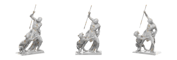 3d le rendu de le panthère chasseur sculpture par ja Jerichau, établi en utilisant mixeur. cette très détaillé et précis représentation est parfait pour tout conception projet. png