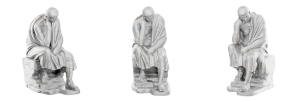 A breathtaking 3D render of the Philosopher Chrysippus statue, capturing the essence of ancient Greek art with stunning realism. png