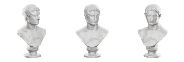 Ptolemy II Philadelphus statue in 3D render png